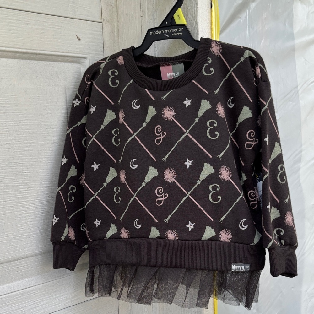 Wicked Kids Black Sweatshirt with Pink and Green Accents